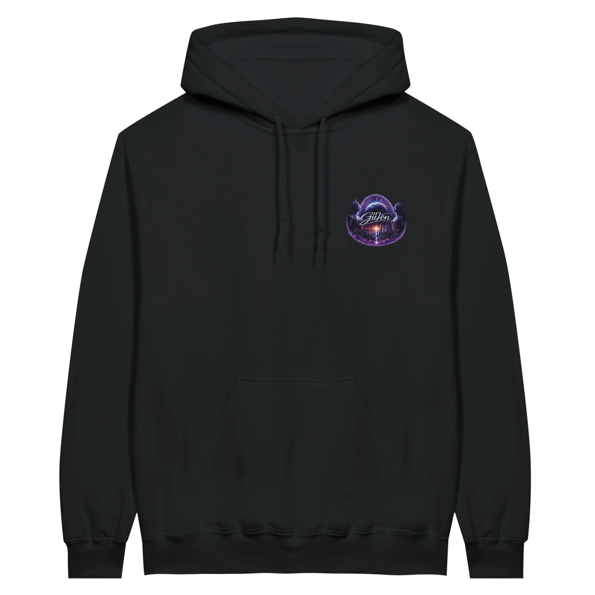 Black hoodie front view option 2
