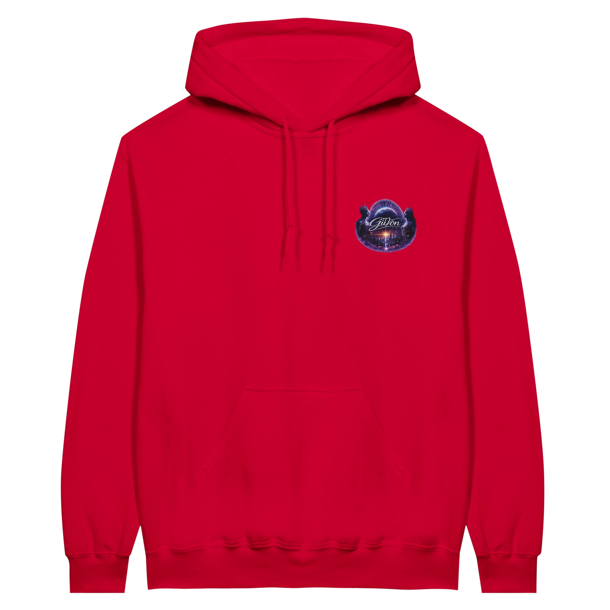 Red hoodie front view option 2