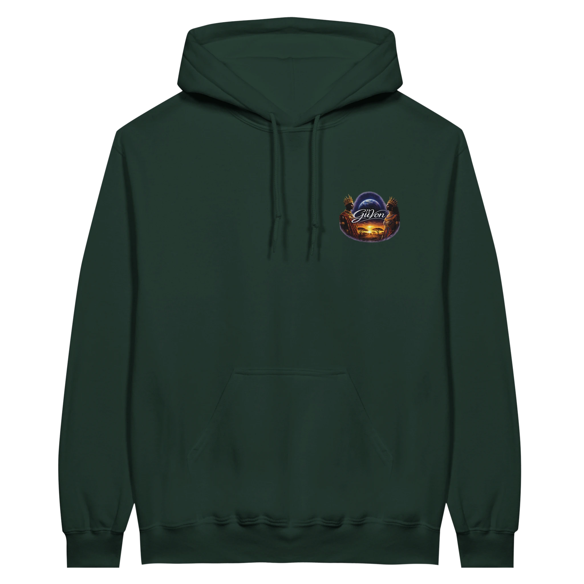 Forest Green hoodie front view option 1