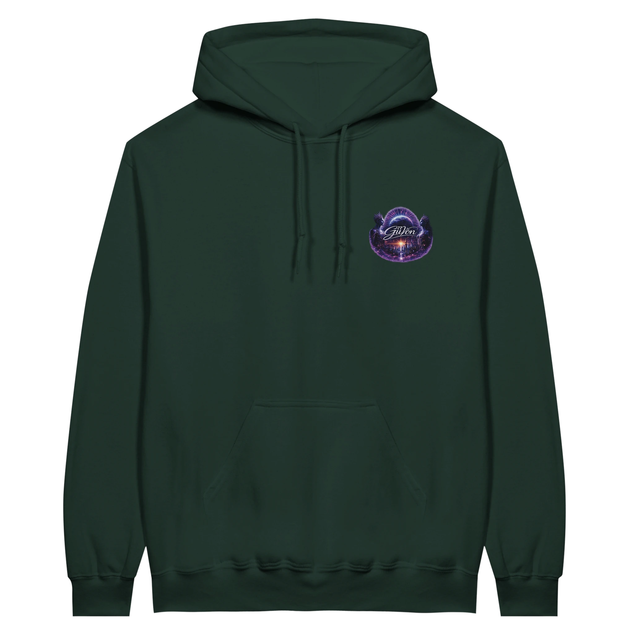 Forest Green hoodie front view option 2
