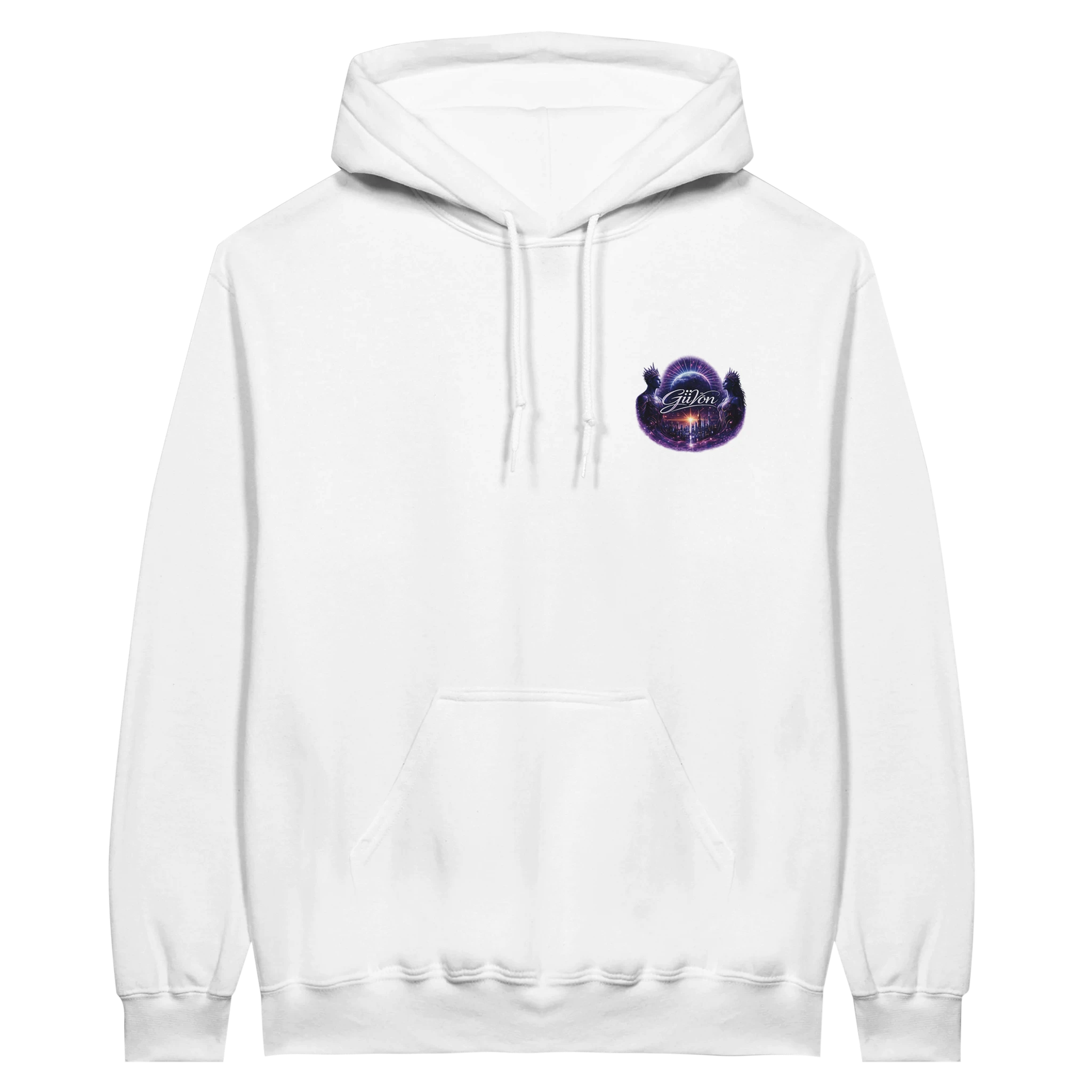 White hoodie front view option 2