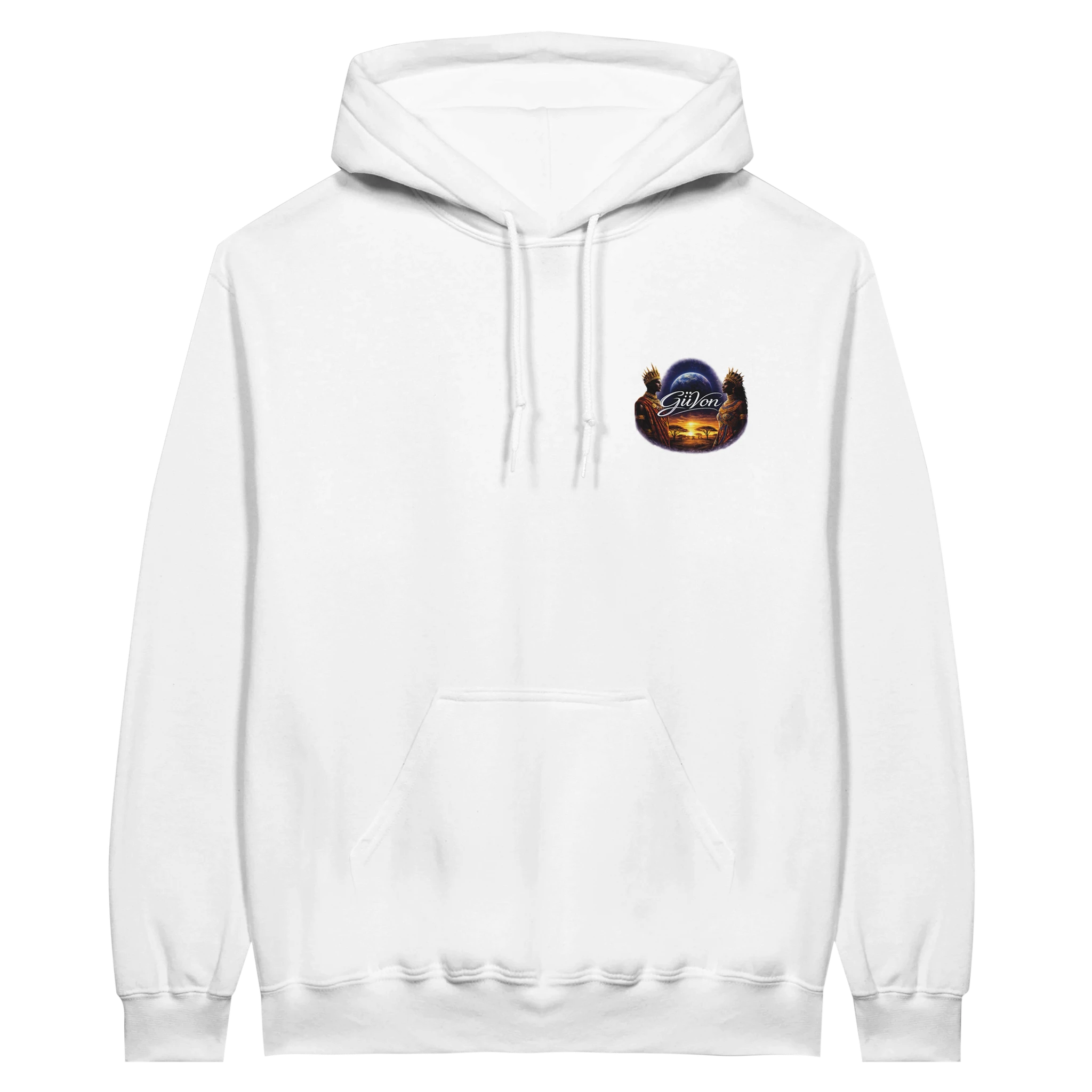 White hoodie front view option 1