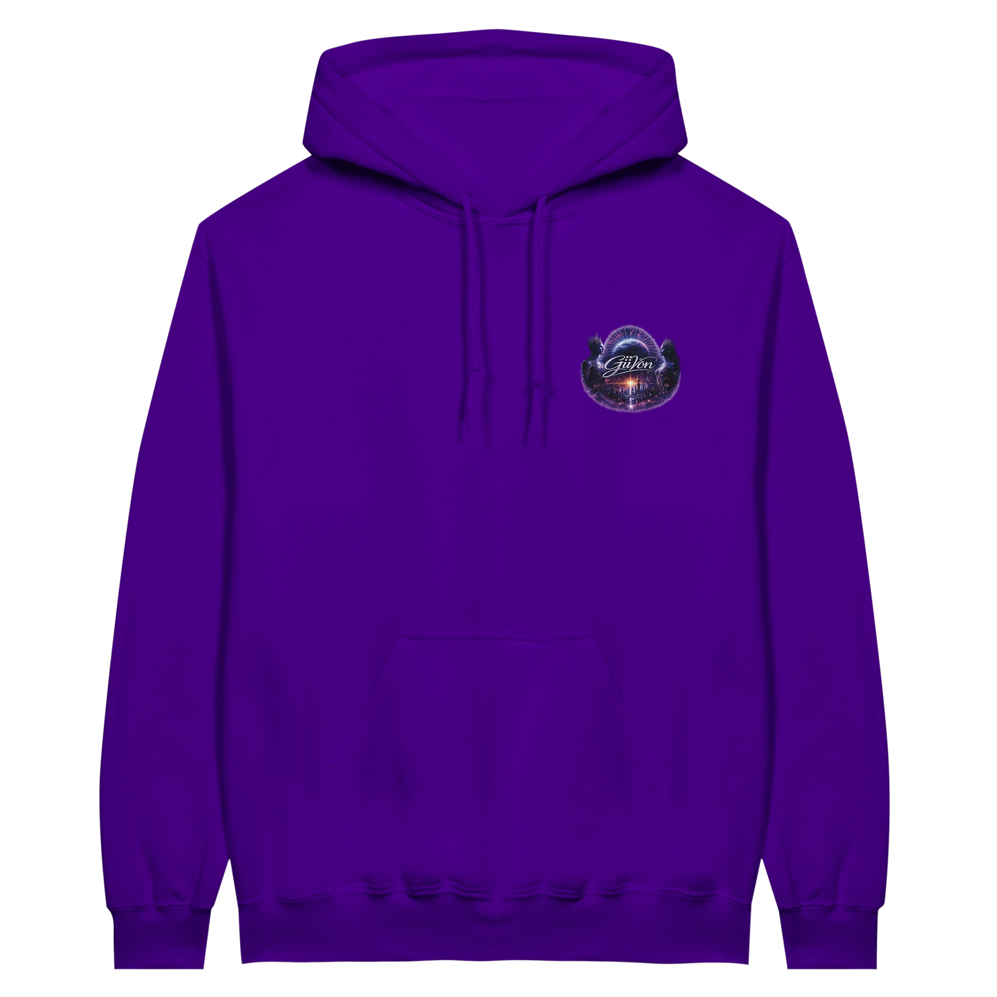 Purple hoodie front view option 2