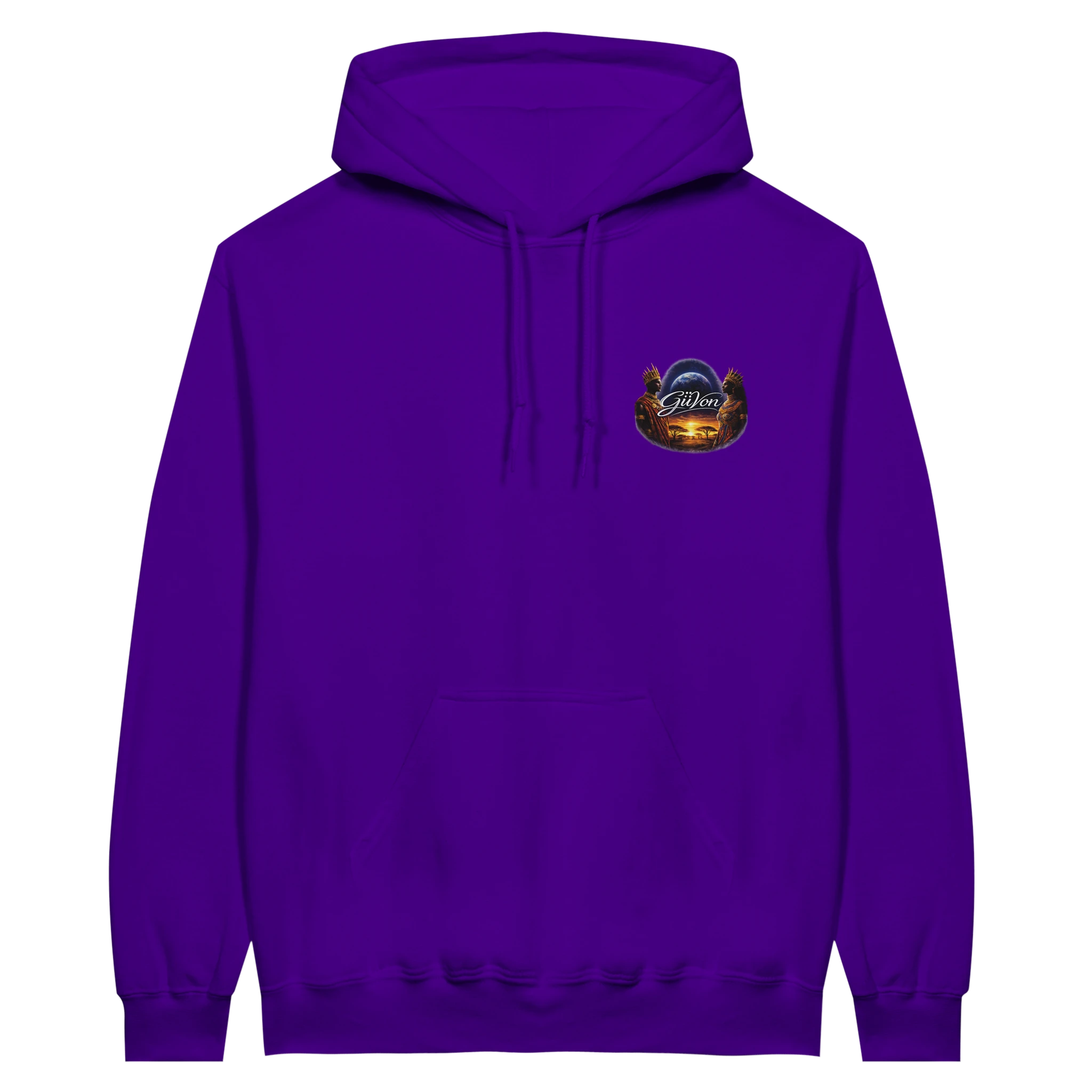 Purple hoodie front view option 1